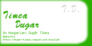 timea dugar business card