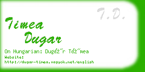 timea dugar business card